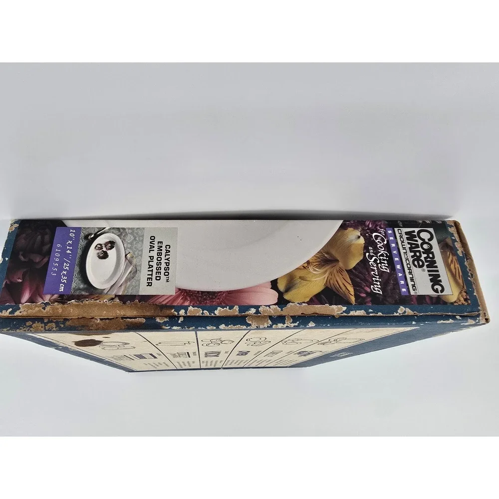 Vintage CorningWare Calypso Embossed Oval Platter 10x14 6109553 NEW IN BOX